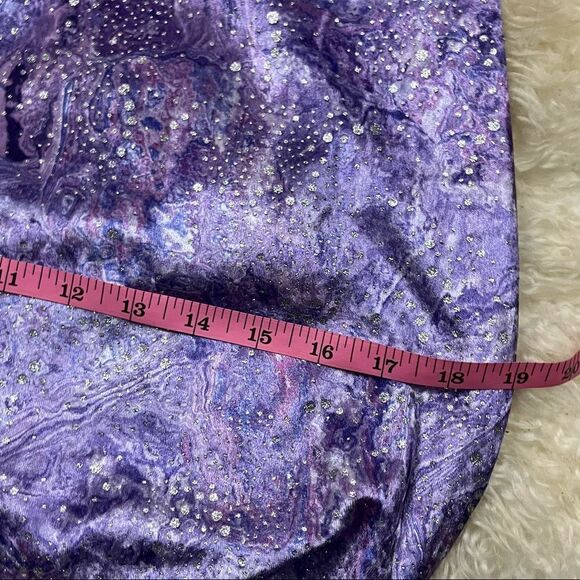 Vintage 90’s Does 70’s Gunne Sax Purple Marbled Body Con Dress 9/10 - Picture 9 of 10